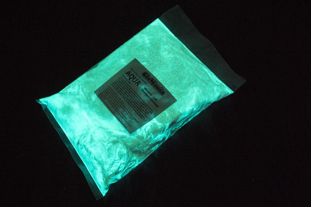 AQUA Glow in the Dark pigment powder 5th Gen 1lb Luminous, Strontium