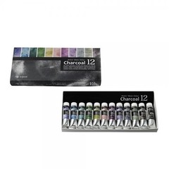 Kusakabe Artist Watercolor Full Set Charcoal Glow 6 + Charcoal Colors 12 10ml