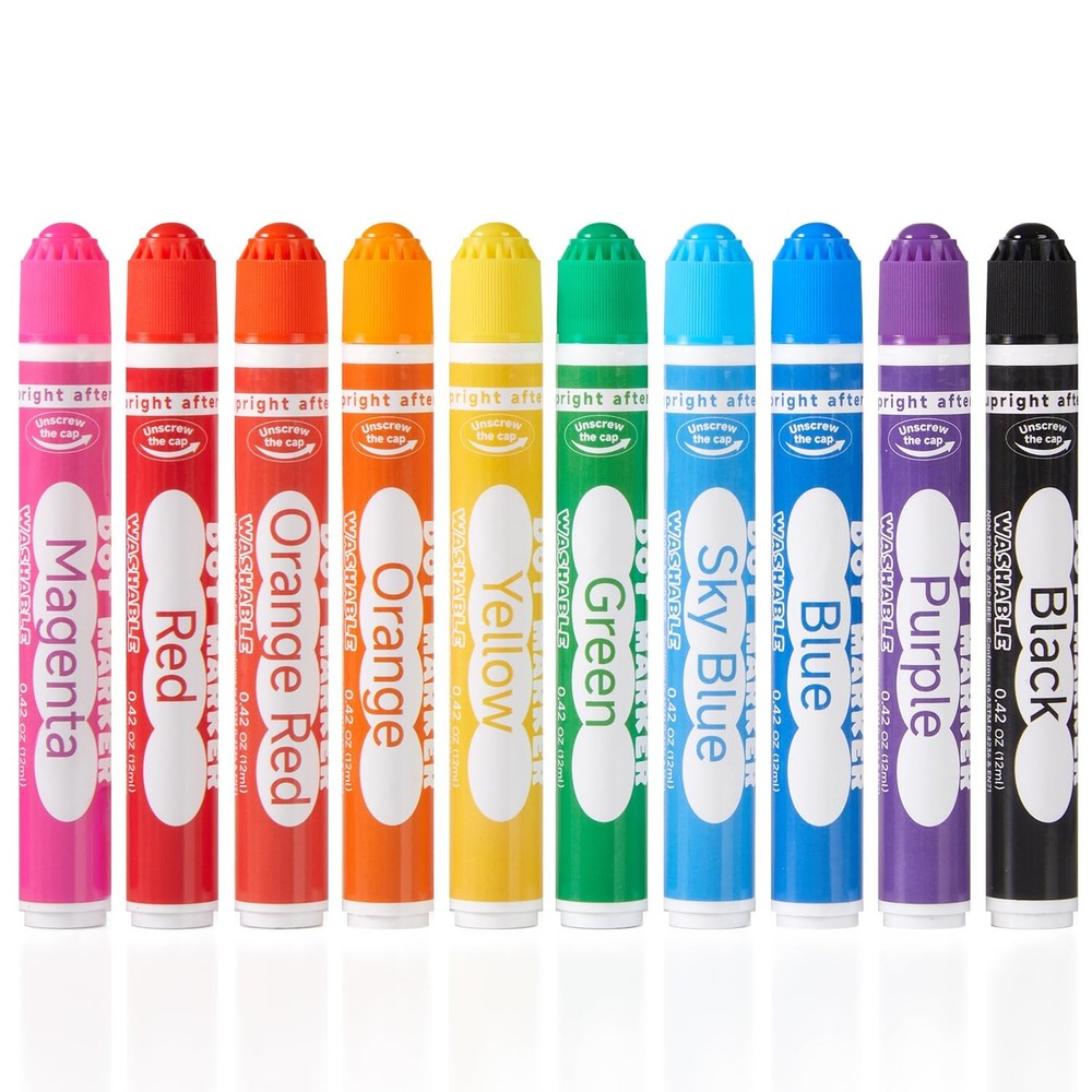 Shuttle Art Dot Markers, 10 Colors Washable 1 Count (Pack of 10), 10