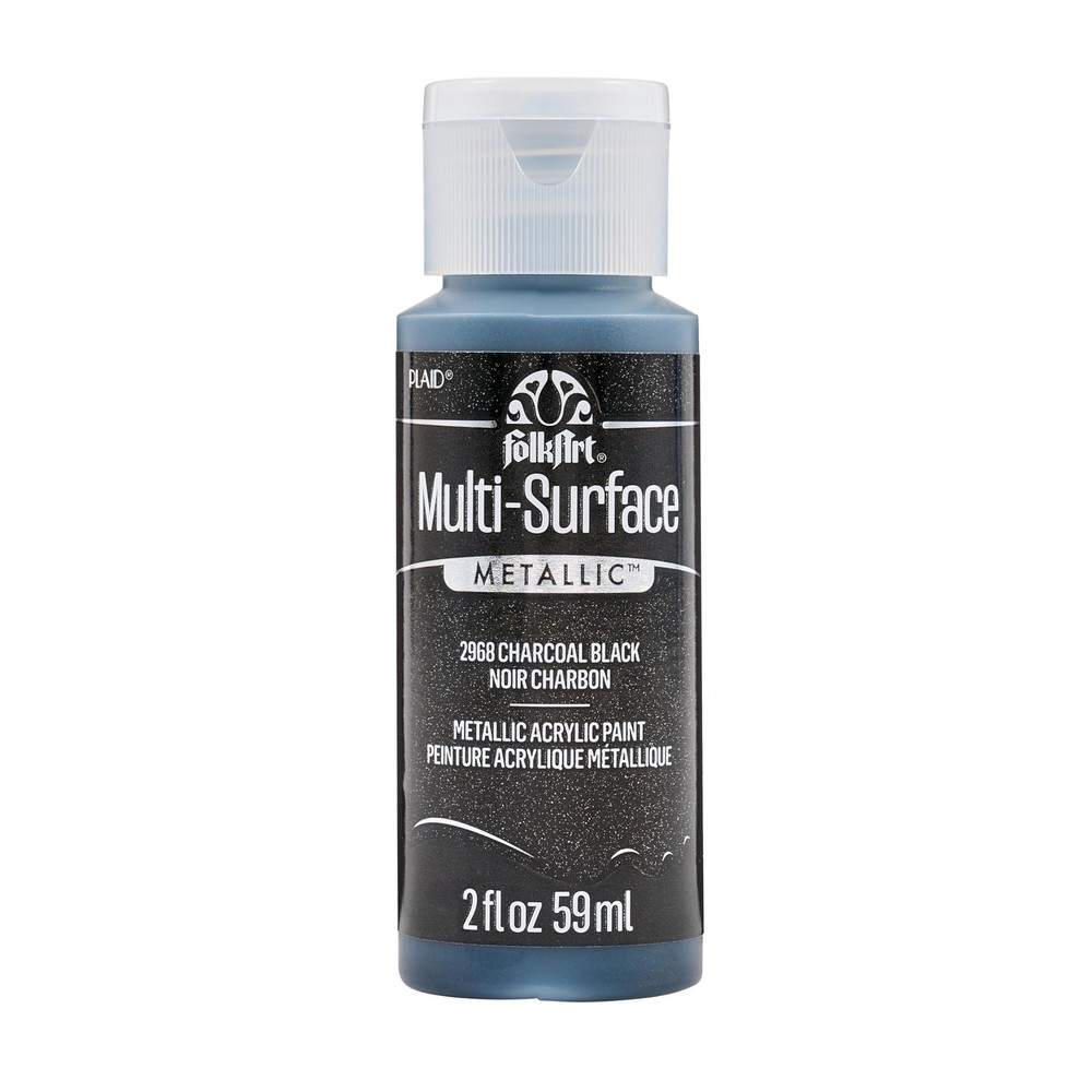 FolkArt multisurface metallic paint, 2 oz, Charcoal Black