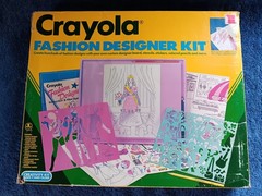 VTG Crayola Fashion Designer Kit 1990 Toy Drawing Color Styling Art Set Stencils