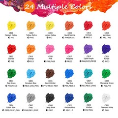 Caliart 24 Colors Acrylic Paint Set with 12 2 Fl Oz (Pack of 24), Regular