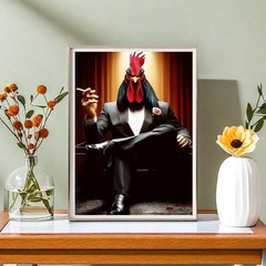 Chicken Paint By Number Kit For Adults DIY Wall Art Decoration 16×20 In