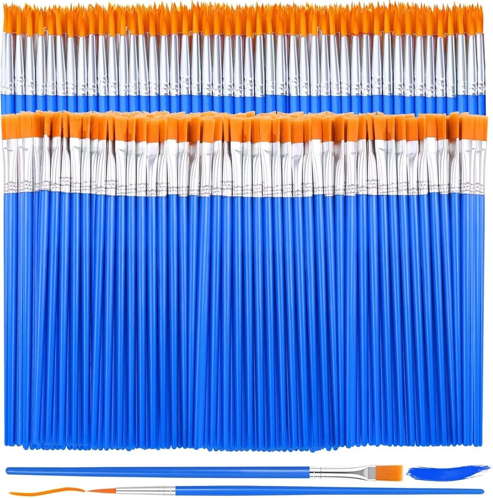 240-Piece Small Flat Tip Paint Brush Set, Fine Artist Brushes for Acrylic Oil