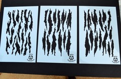 3 Sheets Mylar Camo Coating Stencils Camouflage Gun Paint Cerakote TORN Camo