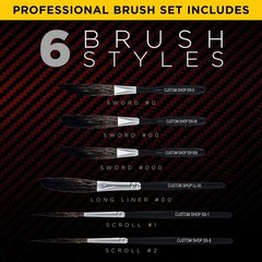 Pinstripe Brush Master Set Sword #0 #00 #000 Scroll #1 #2 Long Liner #00