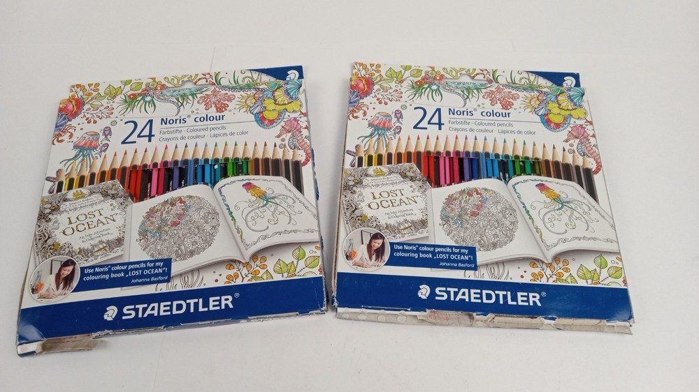 STAEDTLER Noris Colour 24 Colored Pencils Lot of 2 Boxes 185 C24JB
