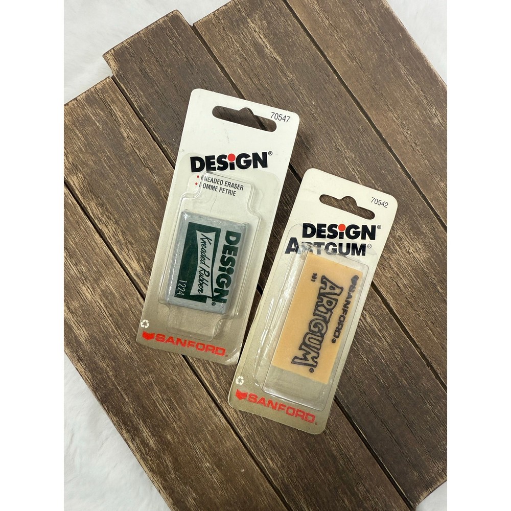 SANFORD Design Block Shaped Artgum Art Gum Eraser & Kneaded Rubber Vtg 1997