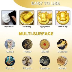 Metallic Gold Acrylic Paint, 120ML Pearlescent Effect, Non-Toxic, For Crafts & A