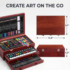 175 Piece Deluxe Art Set with 2 Drawing Pads, Acrylic Paints,Crayons,Colored Pe