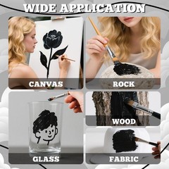 Black Acrylic Paint 70oz Acrylic Paint Black For Multi Surface Rich Art 2070ml