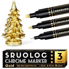 3Pcs Liquid Gold Paint Markers, Oil-based Permanent Chrome Maker, 3Pack – Gold