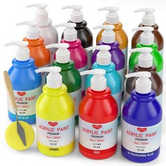 15 Colors Large Bulk Acrylic Paint Set 10 oz/300 ml for Artists
