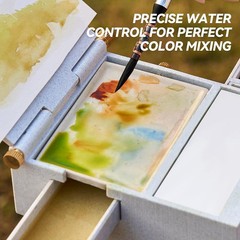 Travel Watercolor Palette Box, All-in-One Portable Watercolor Kit with 24 Emp…
