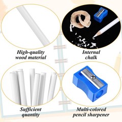 Dimioaoa 10 Pieces White Chalk Pencil Drawing Set 1 Count (Pack of 11)