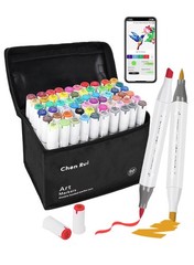 60 Colors Alcohol Markers Brush and Chisel Tip with APP Chen Rui Markers