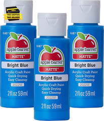 Acrylic Paint, Bright Blue (Pack of 3) 2 Oz, 20225EA- (Pack of 3) ⭐️⭐️⭐️⭐️⭐️