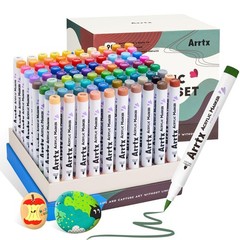 Arrtx 90 Colors Paint Markers, Acrylic Paint Pens for Artists Adults Coloring…