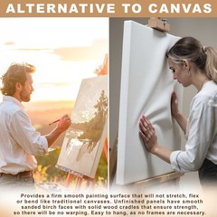 24″ x 30″ Gallery 1-1/2″ Profile Depth Artist Wood Pouring Panel Boards 2-Pack