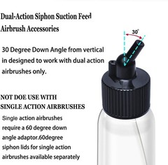 10pcs Airbrush Siphon Feed Jar, 1.07 Ounce(30CC) Plastic Airbrush Bottles Jar…
