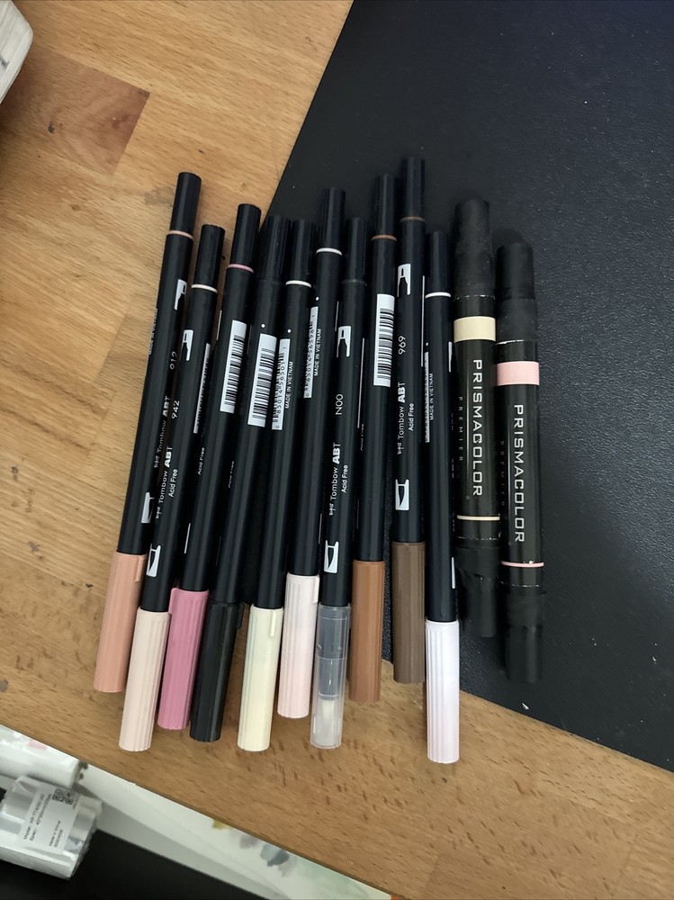 Tombow Dual Brush Pen (10) And 2 prisma Color Priemer Markers