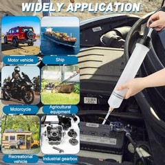 Manual Oil Extractor Pump Fluid Transfer with 23.6 inch Rubber Hose for
