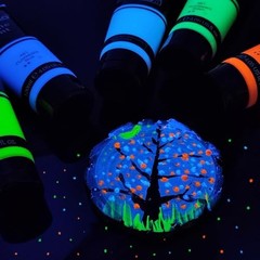 Glow in the Dark Paint, Neon Blue Paint (120ml / 4.05oz) Tubes, Art Craft