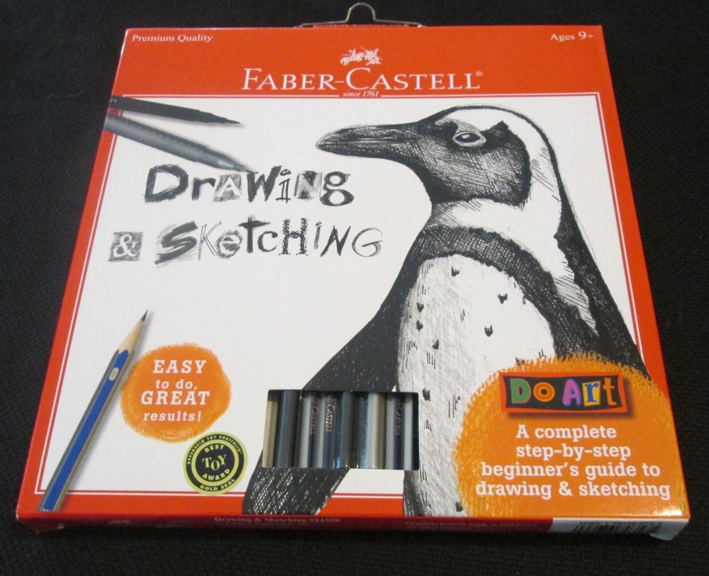 NEW FABER-CASTELL DRAWING & SKETCHING KIT & STEP BY STEP BEGINNER’S GUIDE