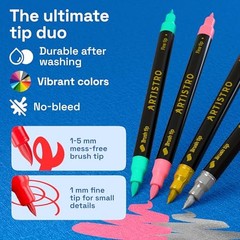 Dual-Tip Fabric Markers – Fabric Decorating Kit – Permanent for 24 Multicolor
