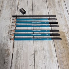 Norberg & Linden Drawing Pencil Set 7pc Graphite Leads F H 8B 6B 4B 2B Sharpener