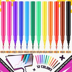 Fuyoooo 600 Pcs Mini Markers Colored Pen Bulk, 0.8mm Tip, 12 Vibrant Colors 3…
