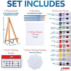 Acrylic Paint Canvas Set for Adults & Kids – 56Pcs Art Painting Kit Supplies