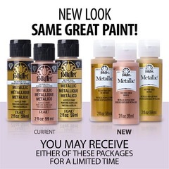 FolkArt Metallic Acrylic Paint in Assorted 2 Fl Oz (Pack of 1), Rose Shimmer