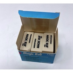 SANFORD MAGIC RUB 1954 BOX OF 12 ERASERS NON-SMUDGE NON-ABRASIVE WHITE Sticky