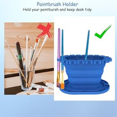 Paint Brush Cleaner Rinse Cup (All-in-One), Foldable Brushes Holder & Brush