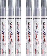Metallic Silver Paint Markers Pens – Single color 6 Pack Permanent Oil Based Pai