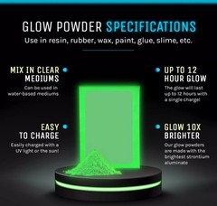 1 LB Glow in the Dark pigment powder WATERPROOF Luminous, Strontium Yellow-Green