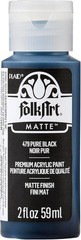 Elegant 2 Fl Oz Pure Black Acrylic Paint with Matte Finish – Made in USA