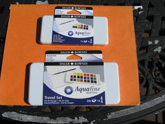New – Daler Rowney Aquafine Watercolour Travel Sets 12ct & 24ct -2 sets- Sealed