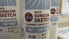 Borden & Riley No.35W White Sunglow 8lb Sketch Paper Acid Free 18 inchs x 50 Yds