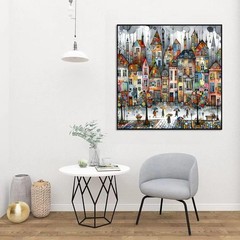 5D Castle House Diamond Art Kits for Adults,Colorful Umbrella Full Round Drill D