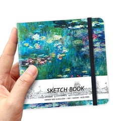 5″ x Square Handy Pocket Hardcover Cloth Cover 150gsm-oil painting pond