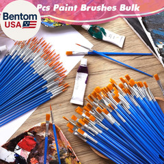 Small Paint Brushes Bulk, 110 Pcs Flat Tip round Acrylic Paint Brushes for Kids