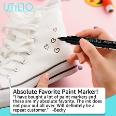 Black/White Acrylic Paint Markers – Fine/Medium Tip – 2/8/16 Qty – Utillo Craft