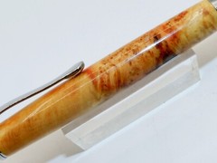 Chrome finish 3mm Sketch Pencil. Hand made with Box Elder Burl. #142