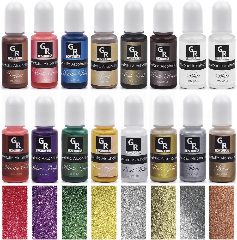 Metallic Alcohol Ink Set -16 Colors Based for Resin…