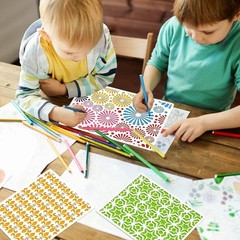 OOTSR 12 Geometric Painting Stencils Set, 11.4″x8.3″ Art Templates for Crafts…