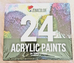 Zenacolor 24 Tubes Acrylic Paint x 12ml Art Various Colors K23/f