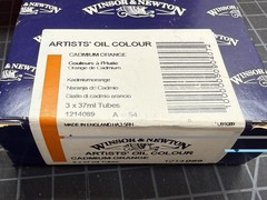 Two Winsor & Newton Cadmium Orange 089 Series 4 Oil Paint 37ml Tube NOS Damage