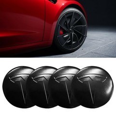 4 Pack Aluminum Waterproof Wheel Cover Center Emblem Sticker for Matte Black